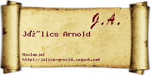 Jálics Arnold névjegykártya