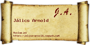 Jálics Arnold névjegykártya